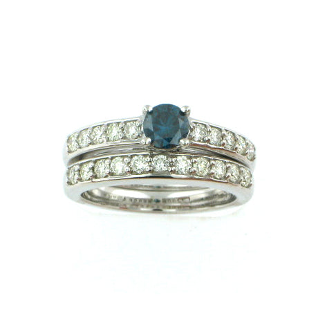 Engagement Blue Diamond Ring