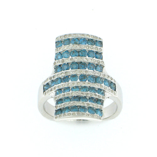 Cocktail Blue Diamond Ring