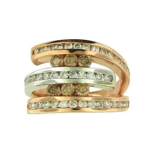 Designer Tension Set Brown Diamond Ring