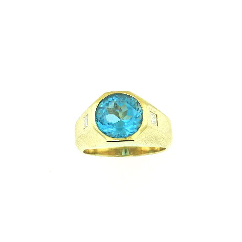 Round Blue Topaz Ring