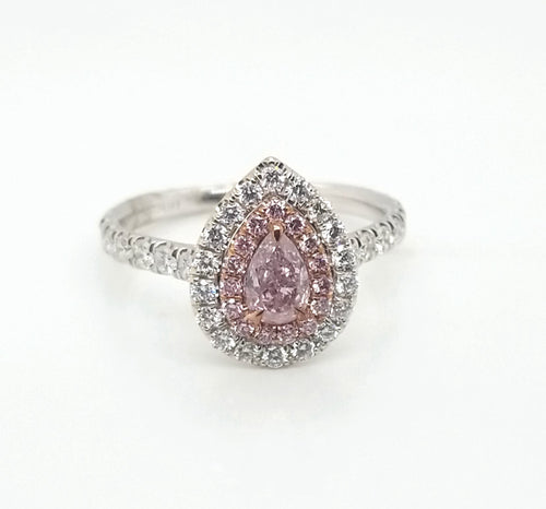 Pink Diamond and Diamond Ring