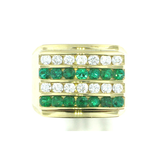 4 Row Emerald Ring