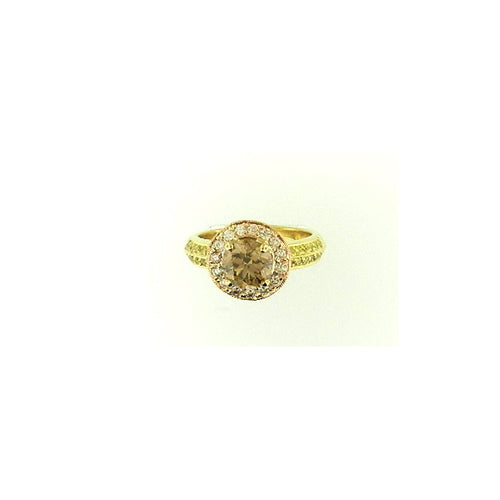 Brown and White Diamond Ring
