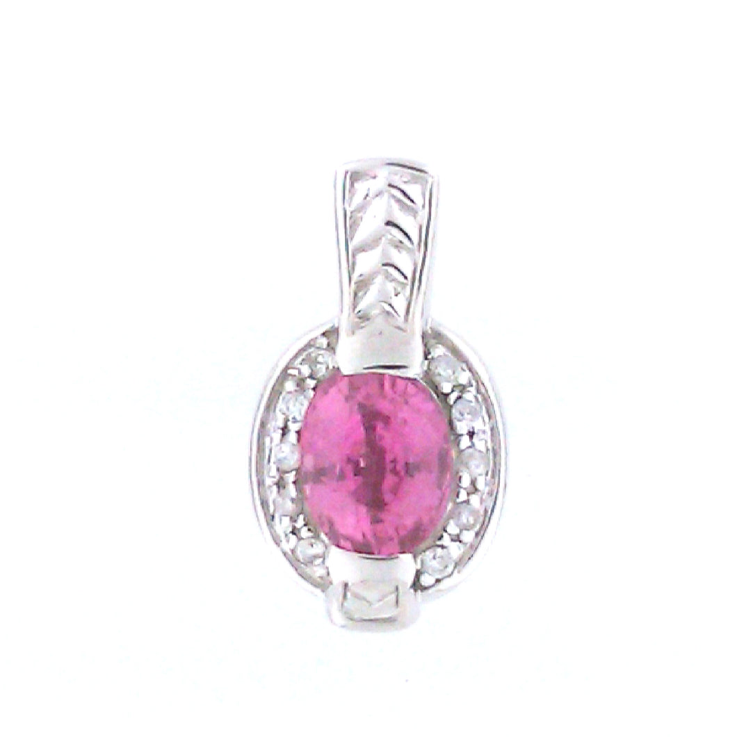 Oval Pink Sapphire Pendant