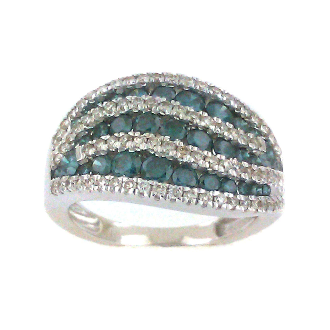 Wavey Blue Diamond Ring