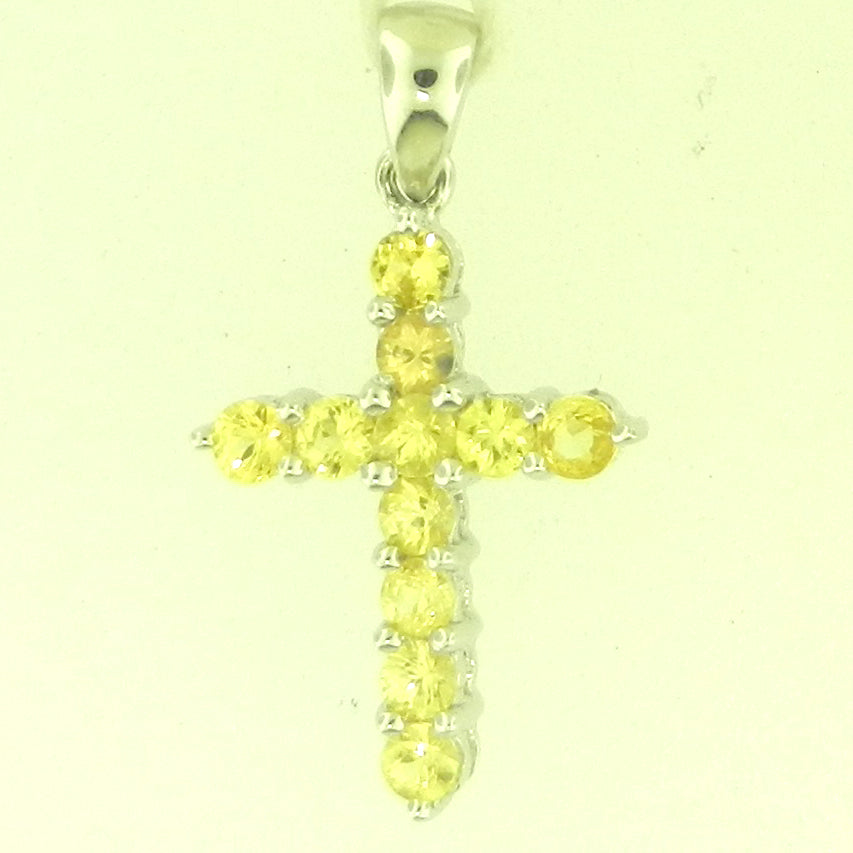 Yellow Sapphire Cross Pendant