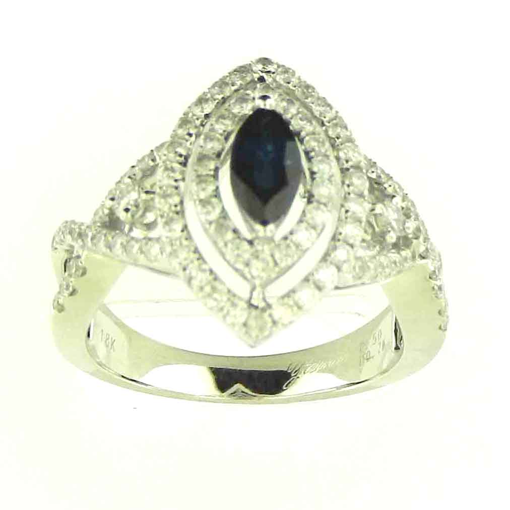 Marquise Sapphire Diamond Ring