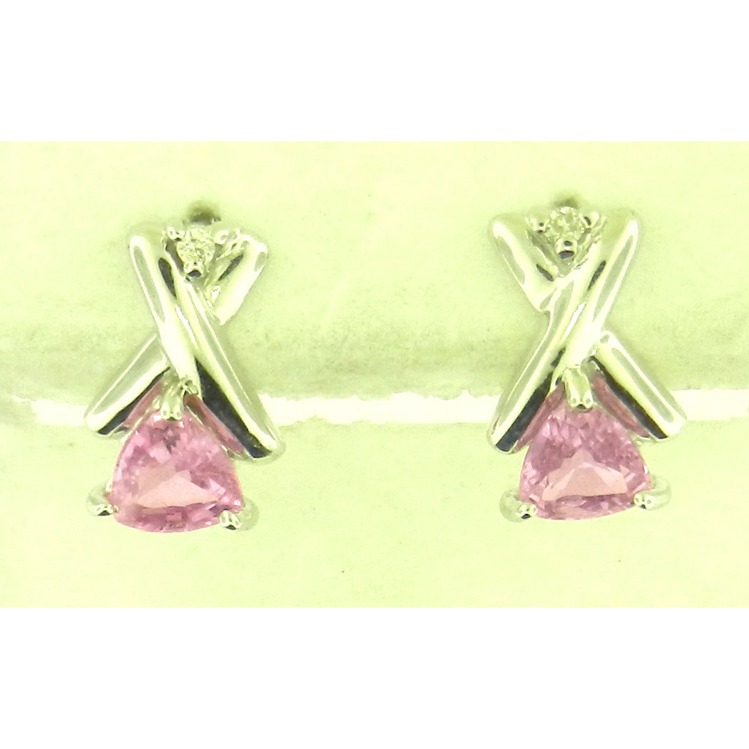 Pink Sapphire & Diamonds Studs