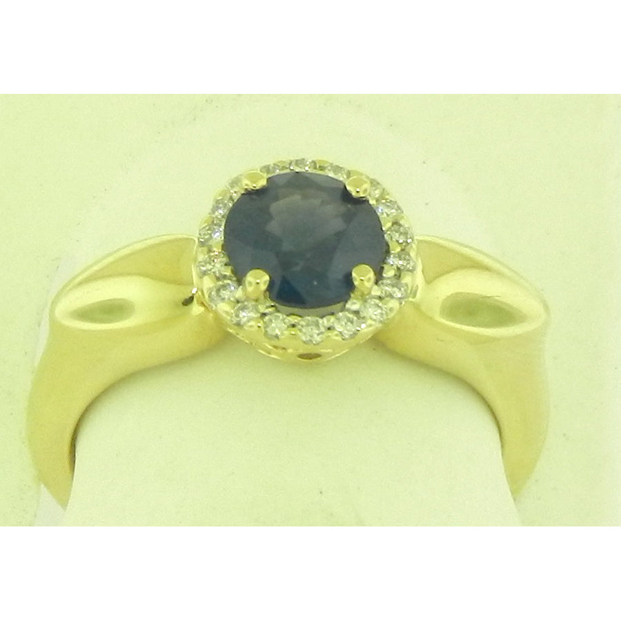 Solitaire Sapphire Diamond Ring