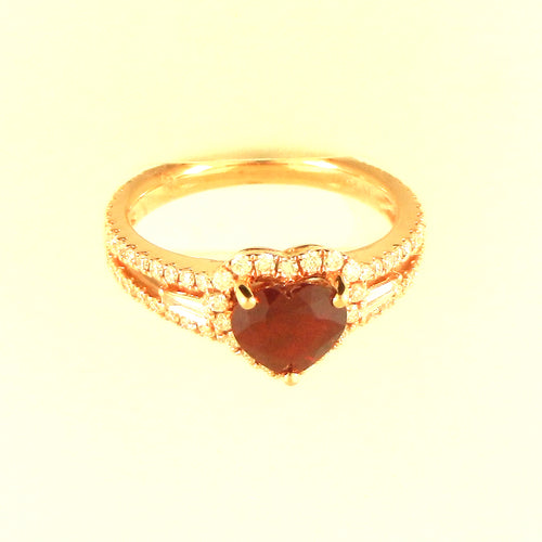 Heart Shape Ruby Ring