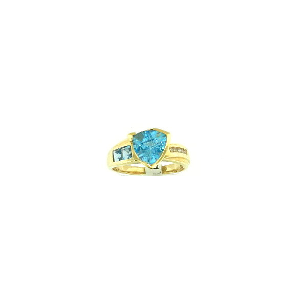 Triangle Blue Topaz Ring