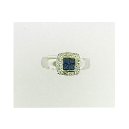Princess Cut Sapphire Diamond Ring