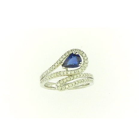 Tear Drop Sapphire Diamond Ring