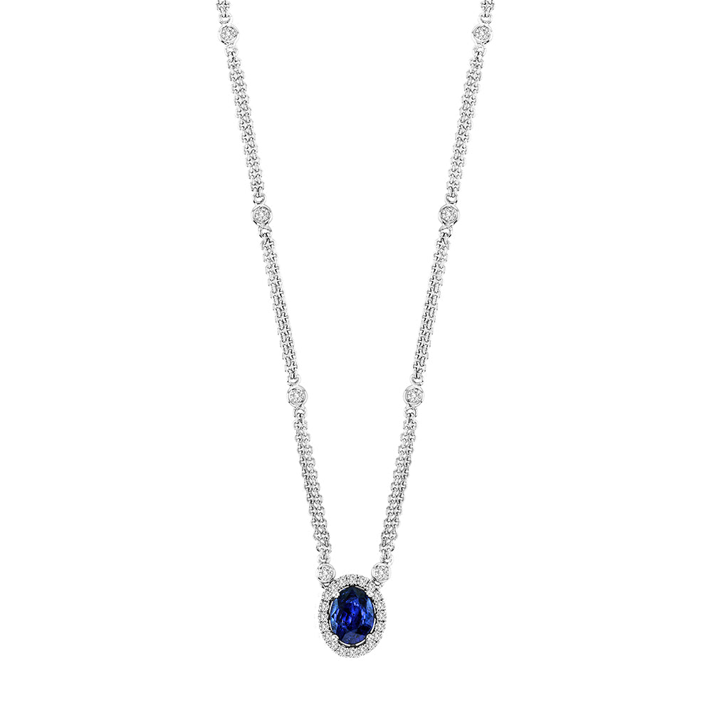 SAPPHIRE AND DIAMOND NECKLACE