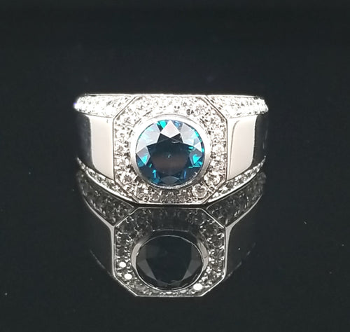 Blue Diamond Mens Ring