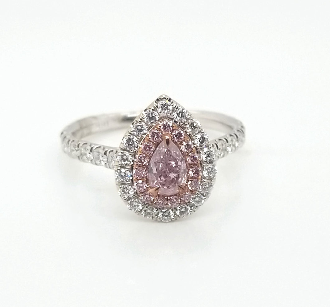 Pink Diamond and Diamond Ring