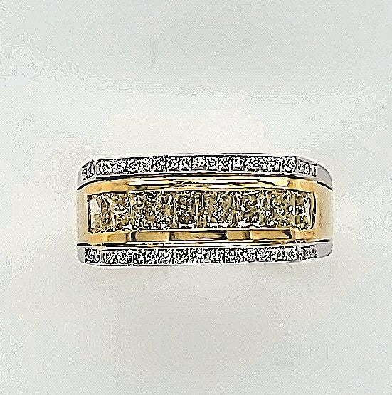 Men's Yellow & White Diamond Ring
