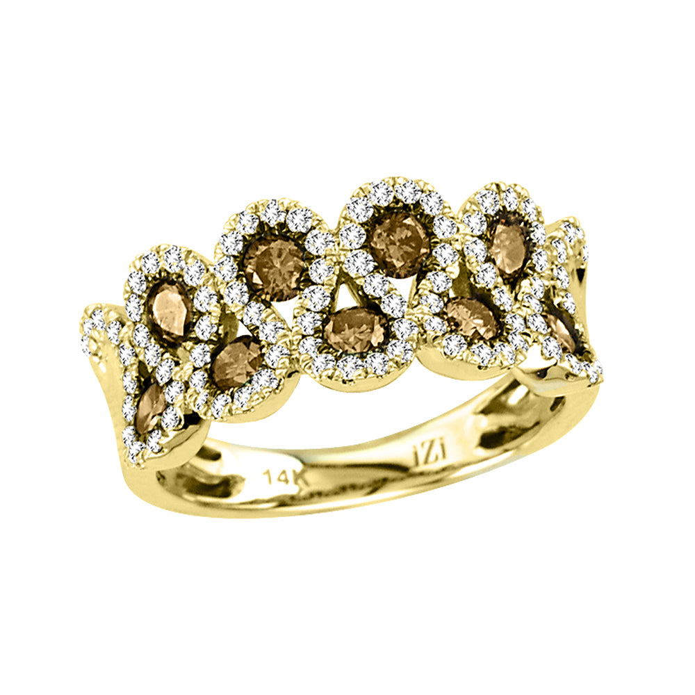 BROWN AND WHITE DIAMOND RING