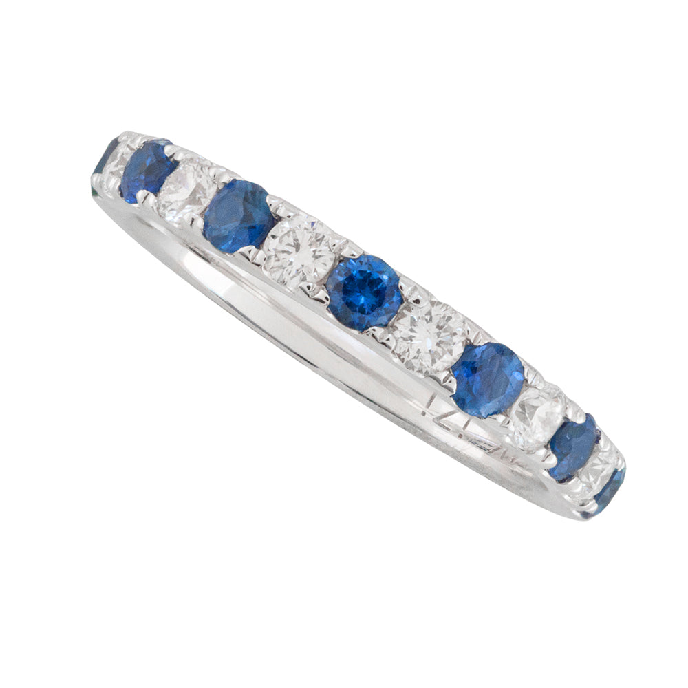 BLUE SAPPHIRE AND DIAMOND BAND