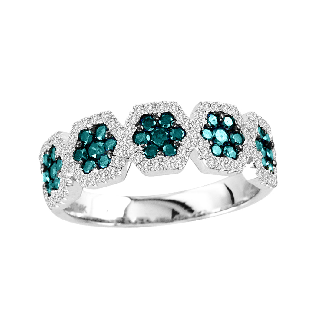 BLUE AND WHITE DIAMOND RING