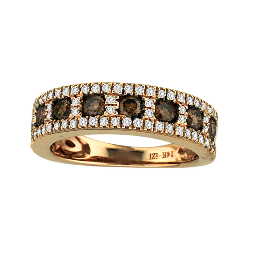 BROWN AND WHITE DIAMOND RING