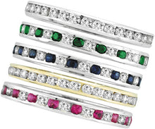 CHANNEL SET DIAMOND AND SAPPHIRE ETERNITY BAND