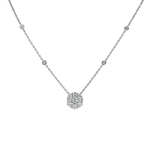 White Gold Station Necklace