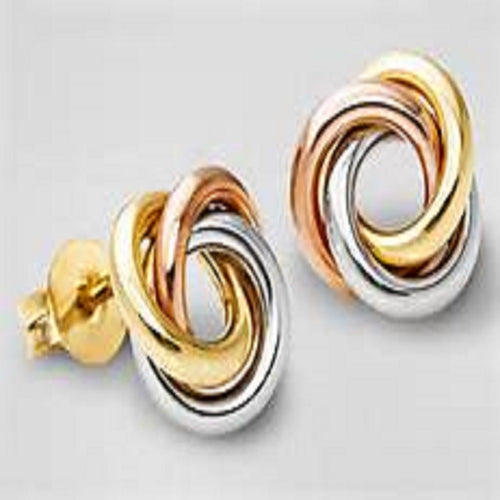 TRI-COLOR GOLD EARRINGS