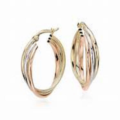 TRI-COLOR GOLD HOOPS
